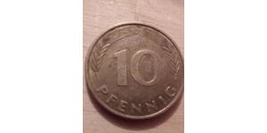 10 Pfennig 西德 (1949 - 1990) Steel/黃銅 