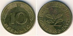10 Pfennig 西德 (1949 - 1990) Steel/黃銅 