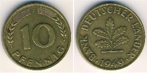 10 Pfennig 西德 (1949 - 1990) Steel/黃銅 