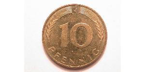 10 Pfennig 西德 (1949 - 1990) Steel/黃銅 