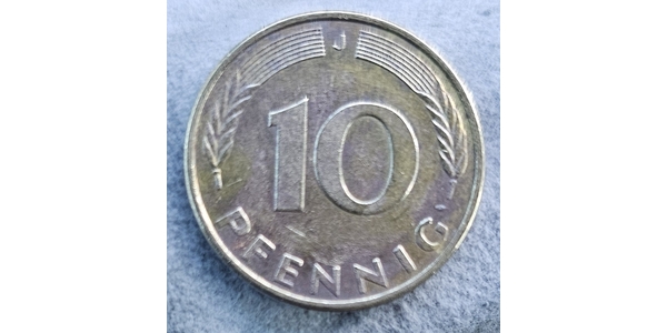 10 Pfennig 西德 (1949 - 1990) Steel/黃銅 