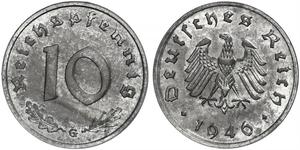 10 Pfennig Alemania nazi (1933-1945) Zinc 