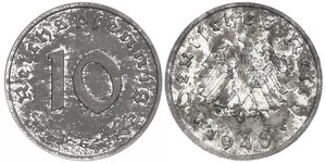 10 Pfennig Nazi Germany (1933-1945) Zinc 