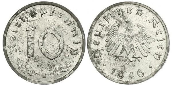 10 Pfennig Nazi Germany (1933-1945) Zinc 