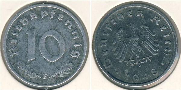 10 Pfennig Nazi Germany (1933-1945) Zinc 