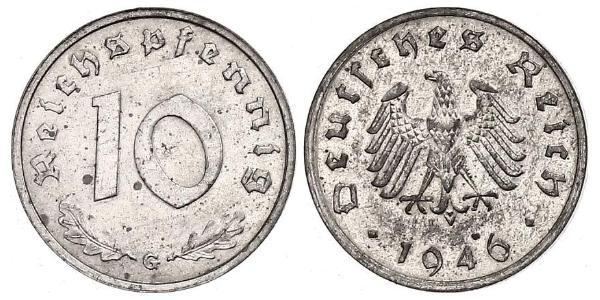 10 Pfennig Nazi Germany (1933-1945) Zinc 