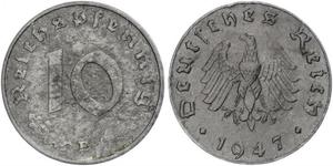 10 Pfennig 納粹德國 (1933 - 1945) Zinc 