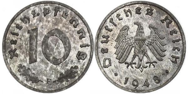 10 Pfennig 納粹德國 (1933 - 1945) Zinc 