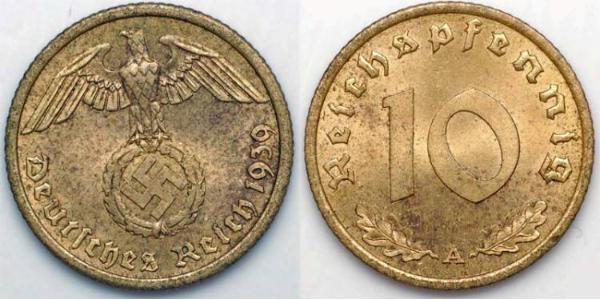 10 Pfennig Alemania nazi (1933-1945)  