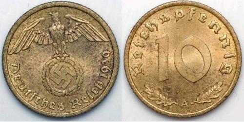 10 Pfennig Germania nazista (1933-1945)  