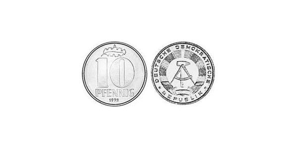 10 Pfennig 東德 (1949 - 1990) 铝 