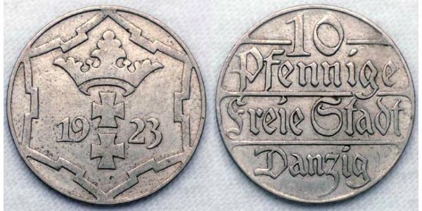 10 Pfennig 但澤自由市 (1920 - 1939) 銅/镍 