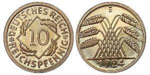 10 Pfennig / 10 Reichpfennig Weimar Republic (1918-1933) Brass 