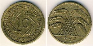 10 Pfennig / 10 Reichpfennig République de Weimar (1918-1933) Laiton 