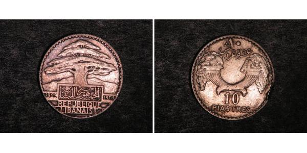 10 Piastre Libano Argento 