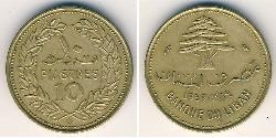 10 Piastre Líbano Bronce 