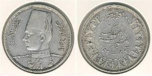 10 Piastre Kingdom of Egypt (1922 - 1953) Silver Farouk I of Egypt (1920 - 1965)