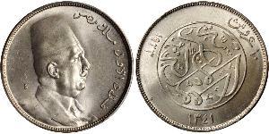 10 Piastre 埃及王國 (1922 - 1953) 銀 Fuad I of Egypt (1868 -1936)