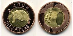 10 Pieza Galapagosinseln Messing/Kupfer 