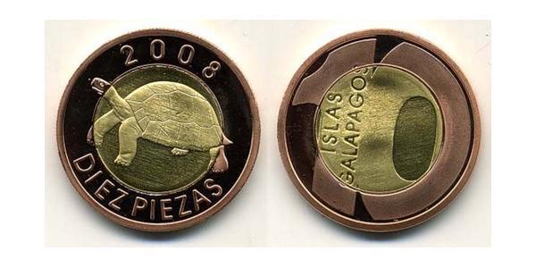 10 Pieza Galapagosinseln Messing/Kupfer 