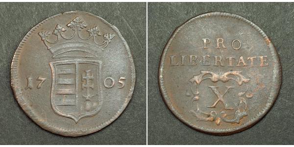 10 Poltura Hungría Cobre Francisco Rákóczi II(1676 – 1735)