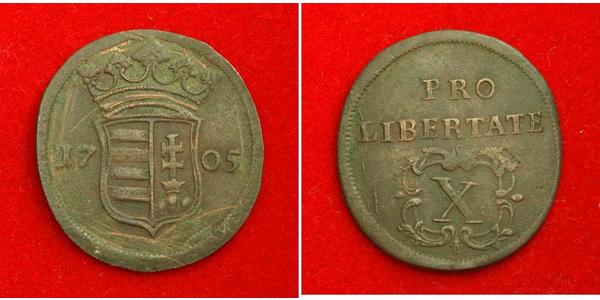 10 Poltura 匈牙利 銅 Francis II Rákóczi (1676 – 1735)