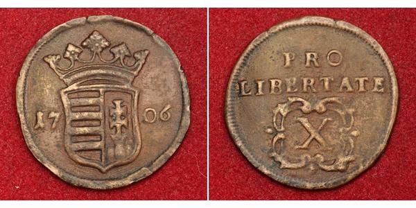 10 Poltura 匈牙利 銅 Francis II Rákóczi (1676 – 1735)
