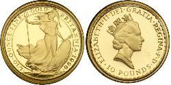 10 Pound Reino Unido Oro Isabel II (1926-2022)