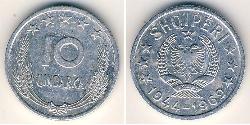 10 Qindarka República Socialista Popular de Albania (1944 - 1992) Aluminio 