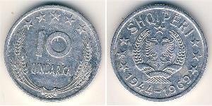 10 Qindarka República Socialista Popular de Albania (1944 - 1992) Aluminio 