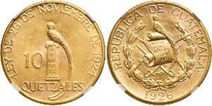 10 Quetzal Republic of Guatemala (1838 - ) Gold 