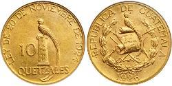 10 Quetzal Guatemala (1838 - ) Or 