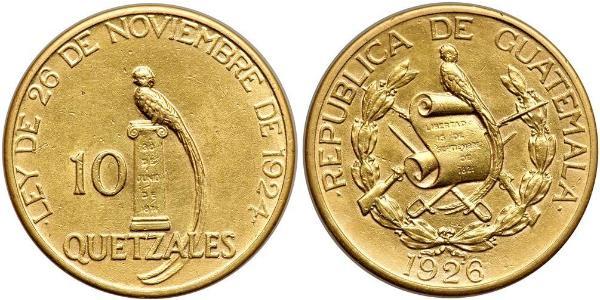 10 Quetzal Guatemala (1838 - ) Oro 