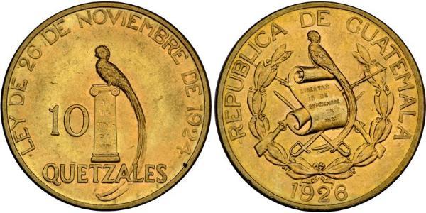 10 Quetzal 危地马拉 金 