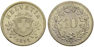 10 Rappen Svizzera Argento 