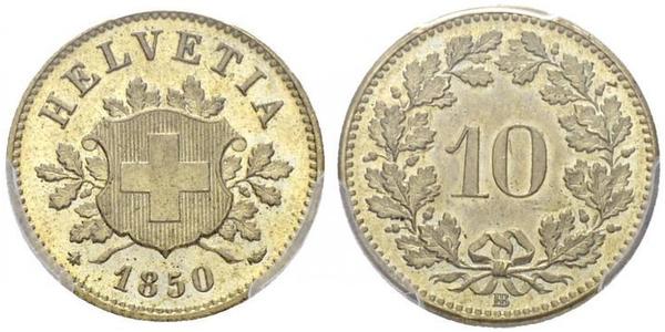 10 Rappen Switzerland Silver 