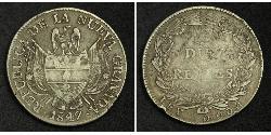 10 Real République de Nouvelle-Grenade (1831–1858) Argent 