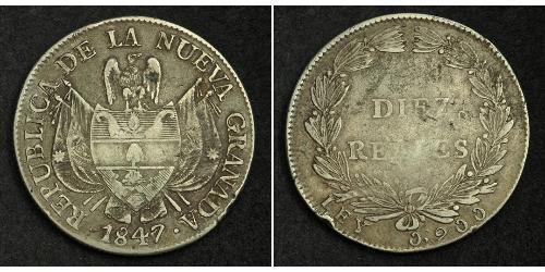 10 Real Republic of New Granada (1831–1858) Silver 