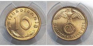 10 Reichpfennig Alemania nazi (1933-1945) Latón 