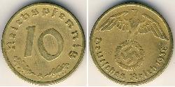 10 Reichpfennig Germania nazista (1933-1945) Ottone 
