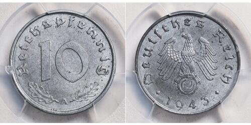 10 Reichpfennig Nazi Germany (1933-1945) Zinc 