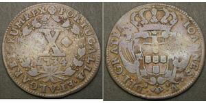 10 Reis Reino de Portugal (1139-1910) Cobre Juan V de Portugal (1689-1750)
