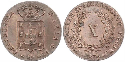 10 Reis Reino de Portugal (1139-1910) Cobre María II de Portugal (1819-1853)