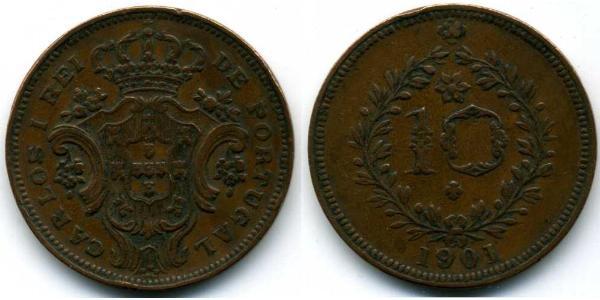 10 Reis Azores / Kingdom of Portugal (1139-1910) Copper 