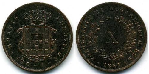10 Reis Kingdom of Portugal (1139-1910) Copper Luís I of Portugal (1838 - 1889)