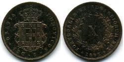 10 Reis Regno del Portogallo (1139-1910) Rame Luigi del Portogallo (1838 - 1889)