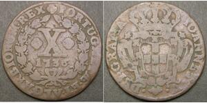 10 Reis Regno del Portogallo (1139-1910) Rame Giovanni V del Portogallo (1689-1750)