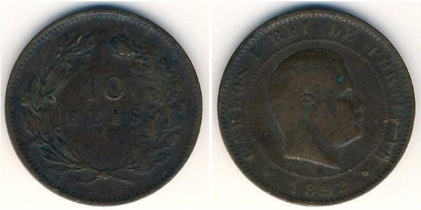 10 Reis Regno del Portogallo (1139-1910) Rame 