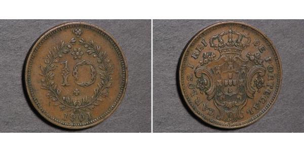 10 Reis 葡萄牙王國 (1139 - 1910) / 亚速尔群岛 銅 
