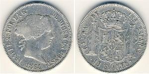 10 Rial Kingdom of Spain (1814 - 1873) Argento 
